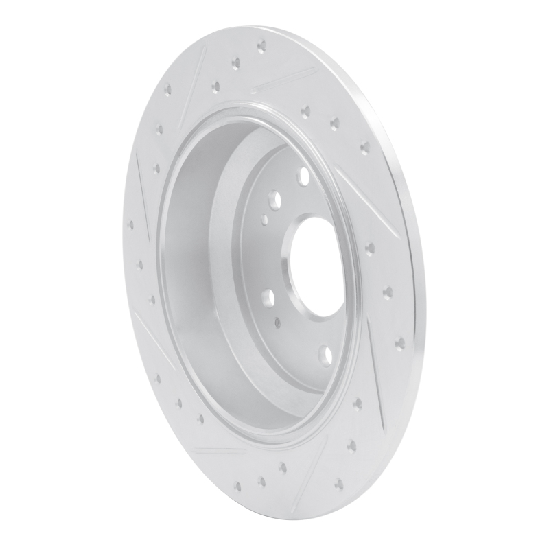 Honda CrossTOUR Brake Rotor (1) - Rear Right - R1 Concepts - Drilled & Slotted - Silver - `10-`15